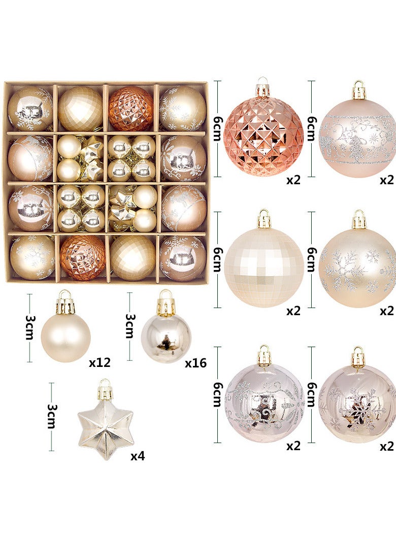 AUTOYSUR 44 قطعة كرات شجر زينة، زينة معلقة احتفالية للمنزل حفلة عطلة زينة شجرة الزفاف - Image 1