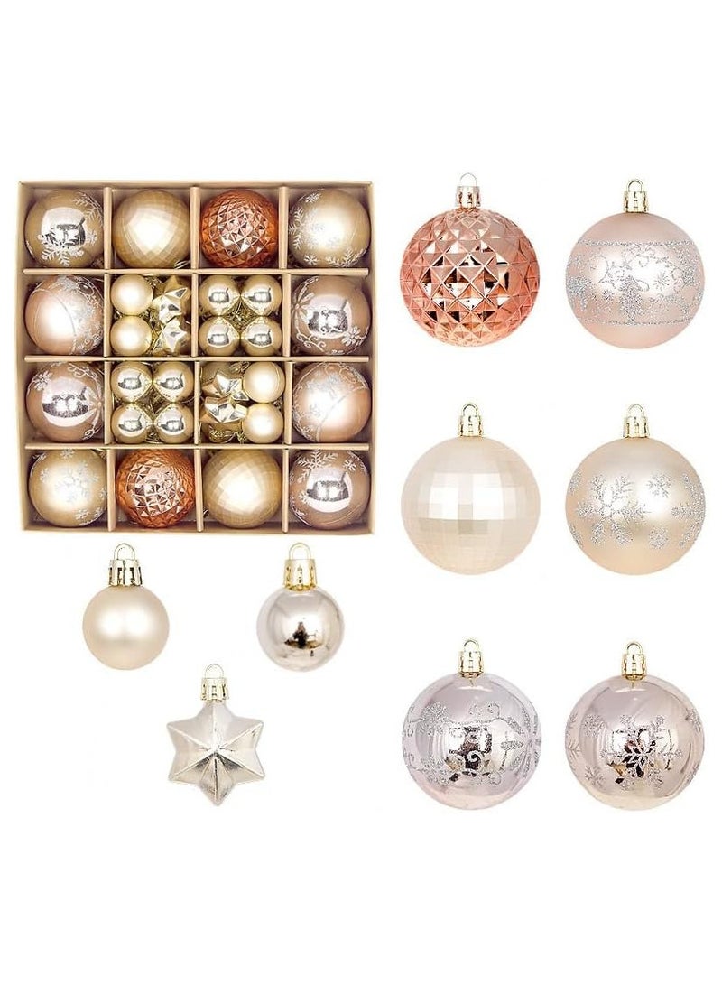 AUTOYSUR 44 قطعة كرات شجر زينة، زينة معلقة احتفالية للمنزل حفلة عطلة زينة شجرة الزفاف - Image 2