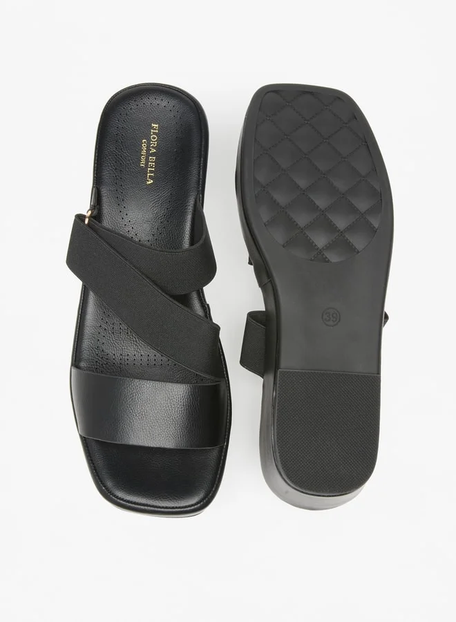 Flora Bella By Shoexpress Women's Solid Slip-On Wedge Heel Sandals