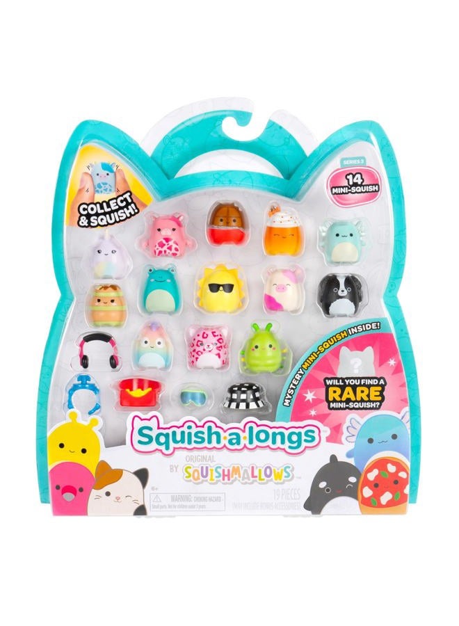 Squish-a-longs مجموعة ميني سكووش 14 قطعة (الموجة 3، النمط 1) - Image 1