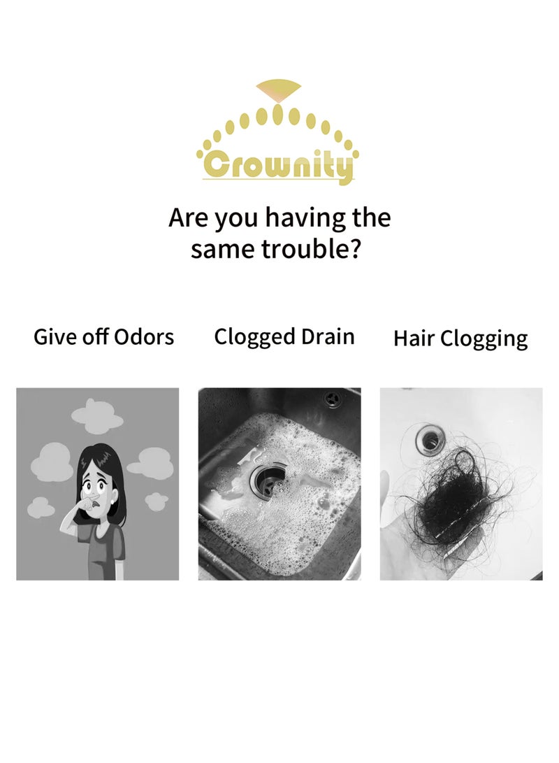 كرونايتي غطاء تصريف دش للاستعمال مرة واحدة - صفاية حمام لاصقة مضادة للانسداد 30 قطعة | مصيدة شعر مع فلتر مانع للانسداد وسداده تصريف فعّالة للحمام والمطبخ وغرفة الغسيل - Image 2
