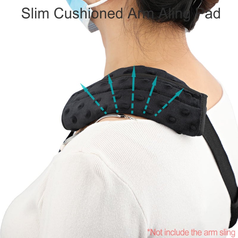 BNRendles Cushioned Arm Sling Padding for Neck Slim Sling Pad Neck Strap Cushion Comfort Shoulder Support Rotator Cuff Surgery Arm Immobilizer Brace Carry Padded Cover Pillow Wrist Hand Injury, Pack of 1 Black - Image 5
