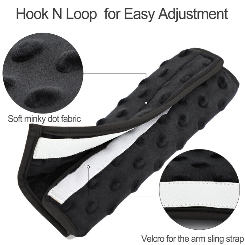 BNRendles Cushioned Arm Sling Padding for Neck Slim Sling Pad Neck Strap Cushion Comfort Shoulder Support Rotator Cuff Surgery Arm Immobilizer Brace Carry Padded Cover Pillow Wrist Hand Injury, Pack of 1 Black - Image 4