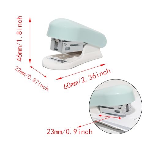 Lilaly 1 Pack Staplers for Desk Staplers, Blue Stapler, Miniature Stapler with Staples Staplers Office, Gift for Student or Office Use (Blue) - Image 2
