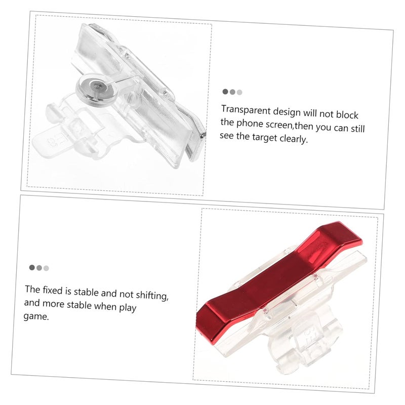 Uonlytech 2 Pairs Mobile Game Shortcut Button Metal Shooting Triggers with Stable Transparent Design High Responsive Aim Keys for Phone Gaming Includes Red and Silver Handles Enhances - Image 4