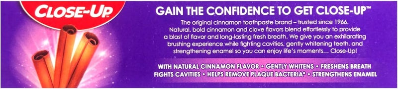 Close Up Anticavity Fluoride Toothpaste, Freshening Cinnamon Burst Gel, 6 oz (170 g) - Image 3