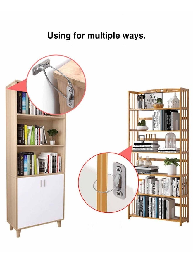 xicveiuz 6 Pack Furniture Anchors Kit for Baby Proofing, Furniture Straps Use to Prevent Falling and Anti Tip, Dresser Or Cabinet to Wall Anchors, 8in - Image 3