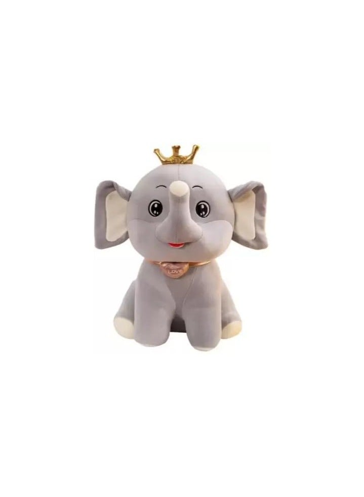 Plushies Soft Stuffed Animal Plush Elephant Toy with Crown 40 cm - Image 1