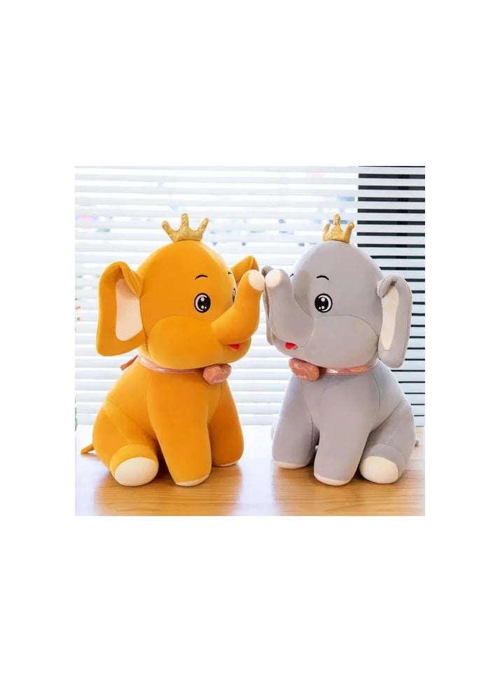 Plushies Soft Stuffed Animal Plush Elephant Toy with Crown 40 cm - Image 2