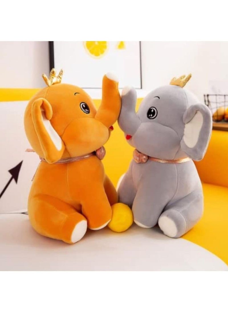 Plushies Soft Stuffed Animal Plush Elephant Toy with Crown 40 cm - Image 5