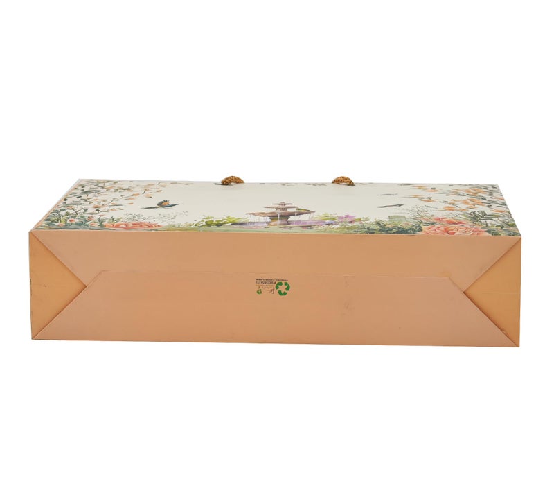 PPJ ® - WEDDING FOUNTAIN FLOWERS (10 Pcs.) (WEDDING) PAPER CARRY BAG, 17 Inch X 13 Inch X 4 Inch for DIWALI/WEDDING/FUNCTION/BIRTHDAY/RETURN GIFTS/CHRISTMAS/GIFT BAGS/GIFT COVERS (Pack of 10) - Image 4