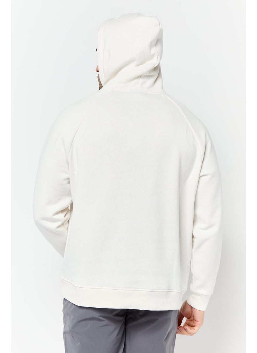 Algspar Men Brand Logo Long Sleeves Hoodie, White  - Image 2