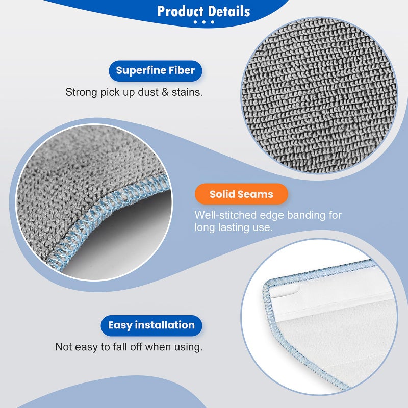 Fenkabs 6 Pack Mop Replacement for iRobot Roomba Combo Essential Robot Vacuum & Mop Y0140 / Y0110 / Q011 / Q012 / Q052/ Roomba 104 / Roomba 105 Combo, Microfiber Washable Mopping Pads - Image 3
