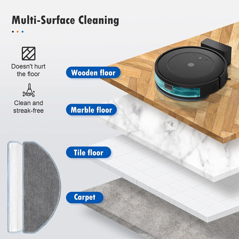 Fenkabs 6 Pack Mop Replacement for iRobot Roomba Combo Essential Robot Vacuum & Mop Y0140 / Y0110 / Q011 / Q012 / Q052/ Roomba 104 / Roomba 105 Combo, Microfiber Washable Mopping Pads - Image 5