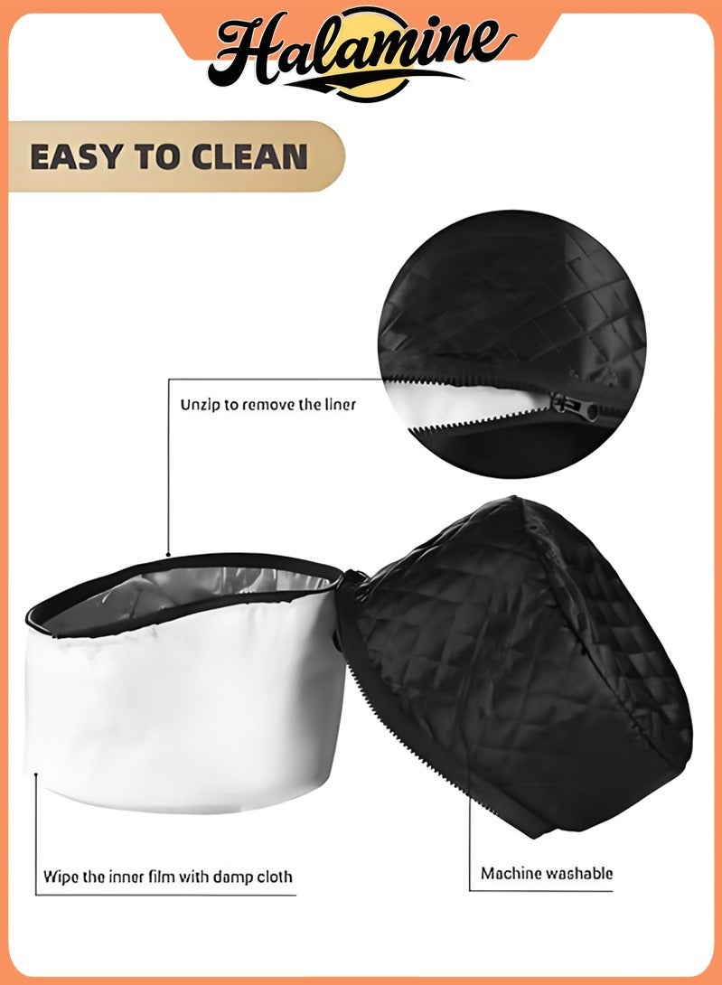 هالامين طاء حراري للعناية العميقة بالشعر مع 10 مستويات للتسخين السريع، غطاء حراري للشعر الطبيعي قابل للحمل بالحرارة الكهربائية للاستخدام المنزلي. - Image 3