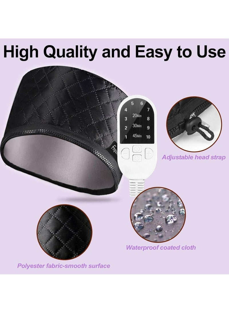 هالامين طاء حراري للعناية العميقة بالشعر مع 10 مستويات للتسخين السريع، غطاء حراري للشعر الطبيعي قابل للحمل بالحرارة الكهربائية للاستخدام المنزلي. - Image 5