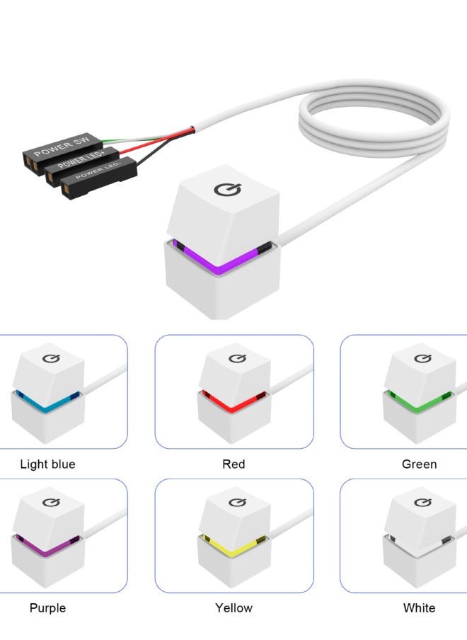 Generic - Computer Desktop Switch Button Internet Cafe Desktop Power Supply Startup Button Home External Button Extension Cable-Color:Color 4m+1 Shunt Line - Image 1