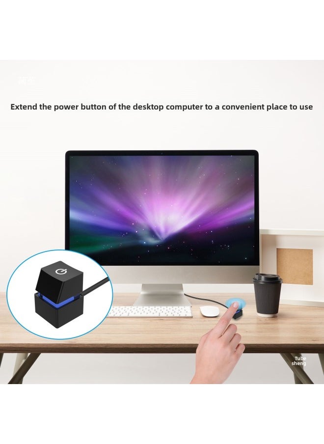 Generic - Computer Desktop Switch Button Internet Cafe Desktop Power Supply Startup Button Home External Button Extension Cable-Color:Color 4m+1 Shunt Line - Image 1