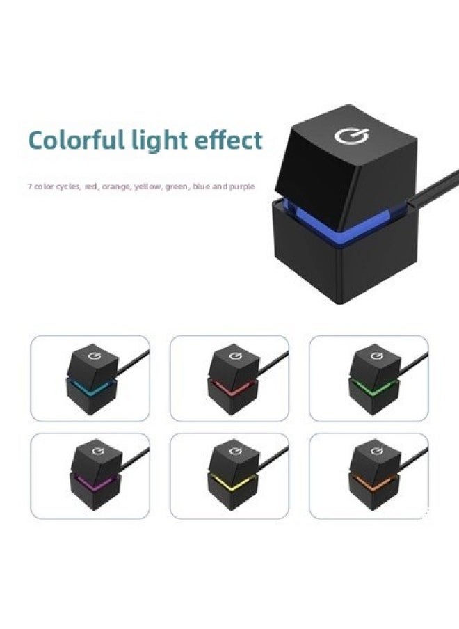 Generic - Computer Desktop Switch Button Internet Cafe Desktop Power Supply Startup Button Home External Button Extension Cable-Color:Color 4m+1 Shunt Line - Image 1