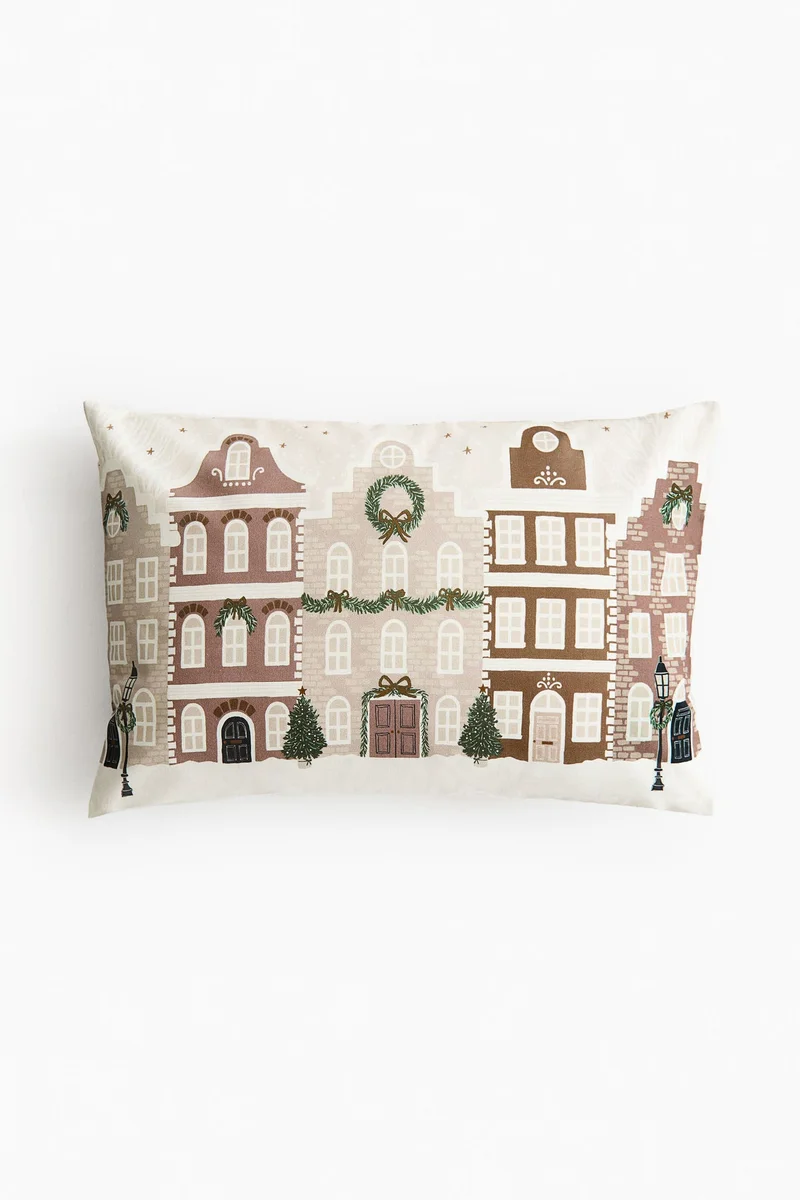 H&M Printed cotton canvas cushion cover