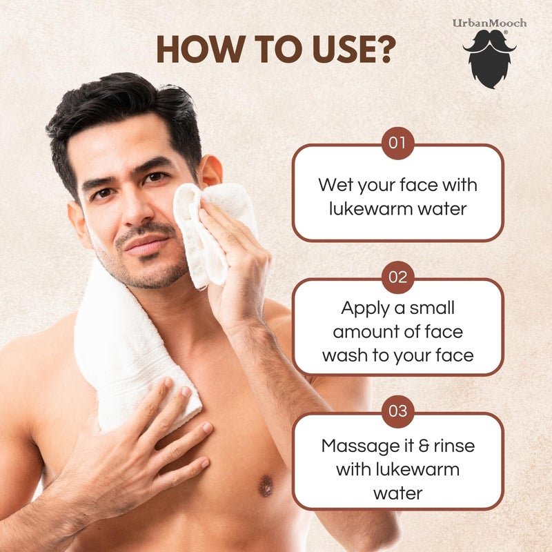 UrbanMooch Bright & Even Tone Gel Face Wash with Niacinamide, Vitamin E and Kojic Acid | Daily Gentle Face Wash For Men for Tan, Pigmentation, Uneven Tone, Niacinamide Face Wash,100ml - Image 4