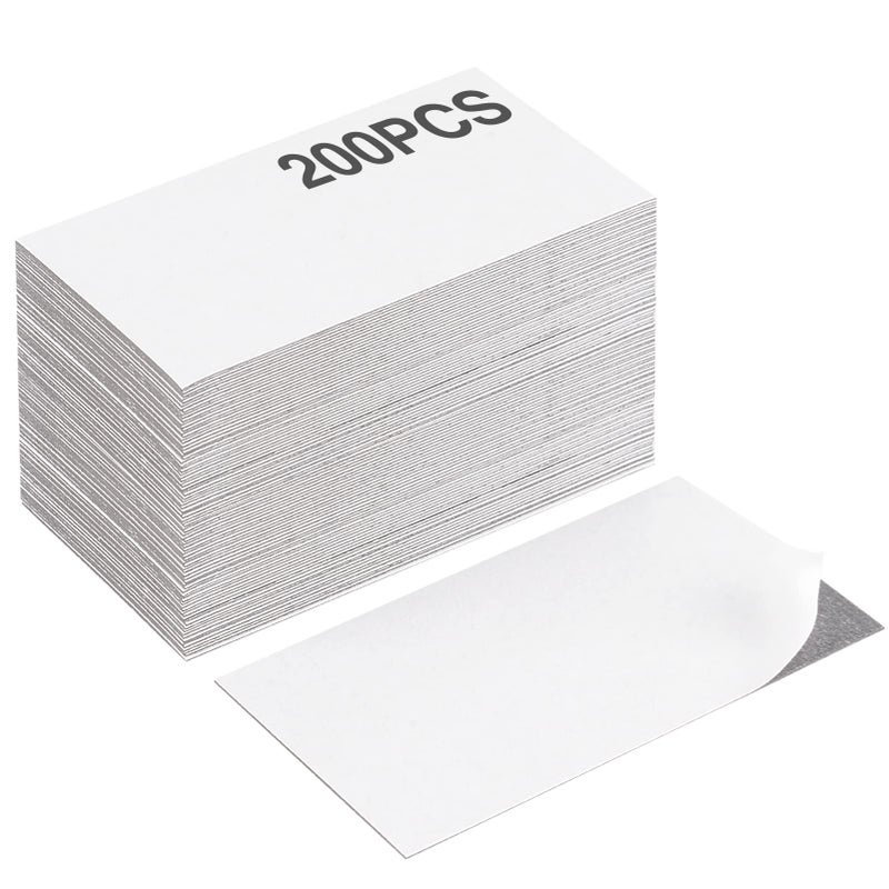 CHUNNIAO Business Card Magnets with Adhesive Backings,3.5X2",Bulk Pack of 200PCS.Handy Self Adhesive Anisotropic Magnetic Tape,Peel and Stick,Create Personalized Magnetic Name Card - Image 1
