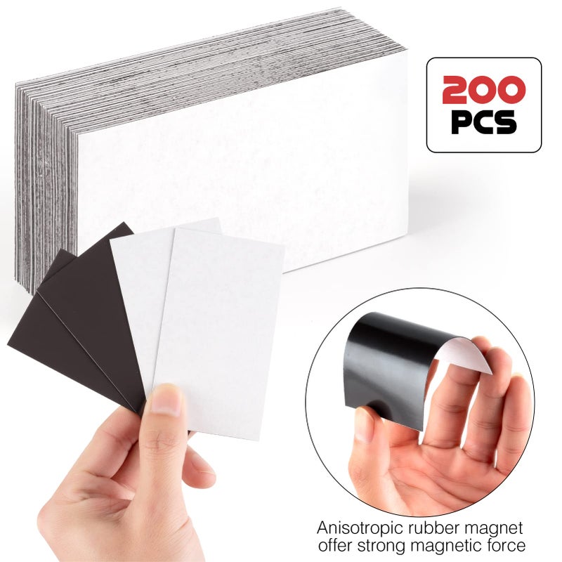 CHUNNIAO Business Card Magnets with Adhesive Backings,3.5X2",Bulk Pack of 200PCS.Handy Self Adhesive Anisotropic Magnetic Tape,Peel and Stick,Create Personalized Magnetic Name Card - Image 5