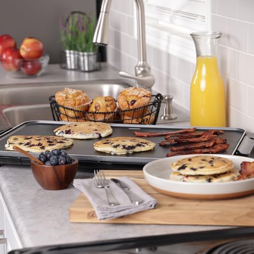 Presto! Presto 07072 22-Inch Extra Large Griddle, 22"x 13", Low Profile Design, Ceramic Nonstick, Black - Image 4