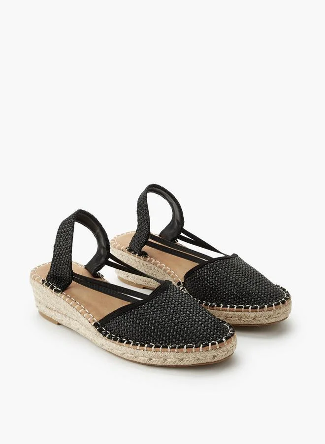 Peppermint Black Women Wedge Heel Espadrille Shoes for Women | Best Price UAE