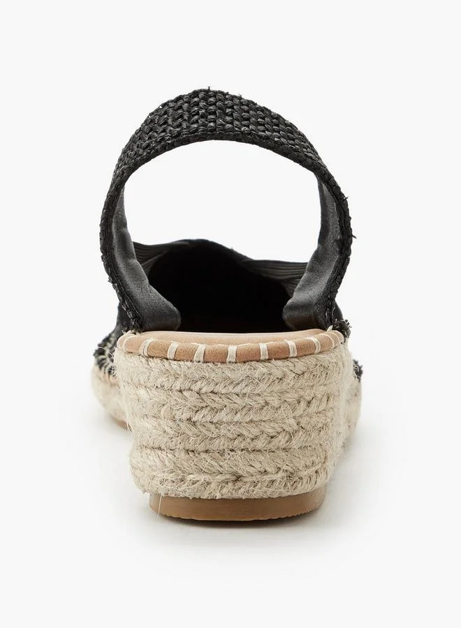 Peppermint Black Women Wedge Heel Espadrille Shoes for Women | Best Price UAE