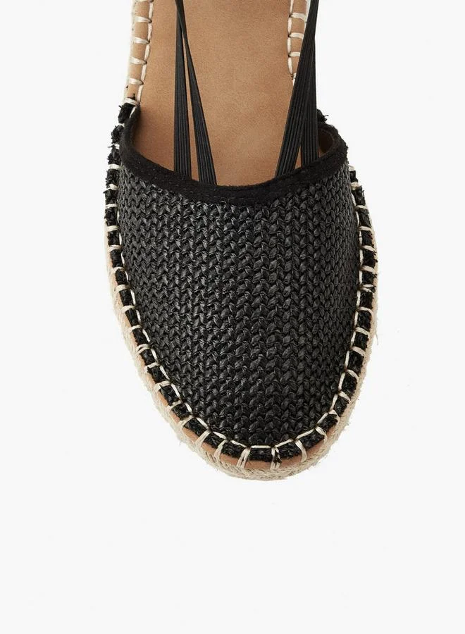 Peppermint Black Women Wedge Heel Espadrille Shoes for Women | Best Price UAE