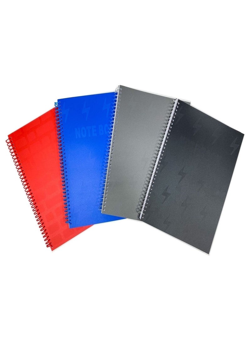 Generic - 4-Piece A4 Size Spiral Notebook With Plain Pages - Image 1