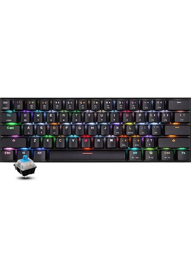 CK62 61 Keys RGB Mechanical Dual Mode Keyboard With OUTEMU Blue Switches - English Black - Image 1