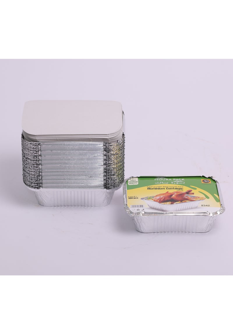 NOURA PACK Aluminium Container 8342 with Lid 50 Pcs - Image 3