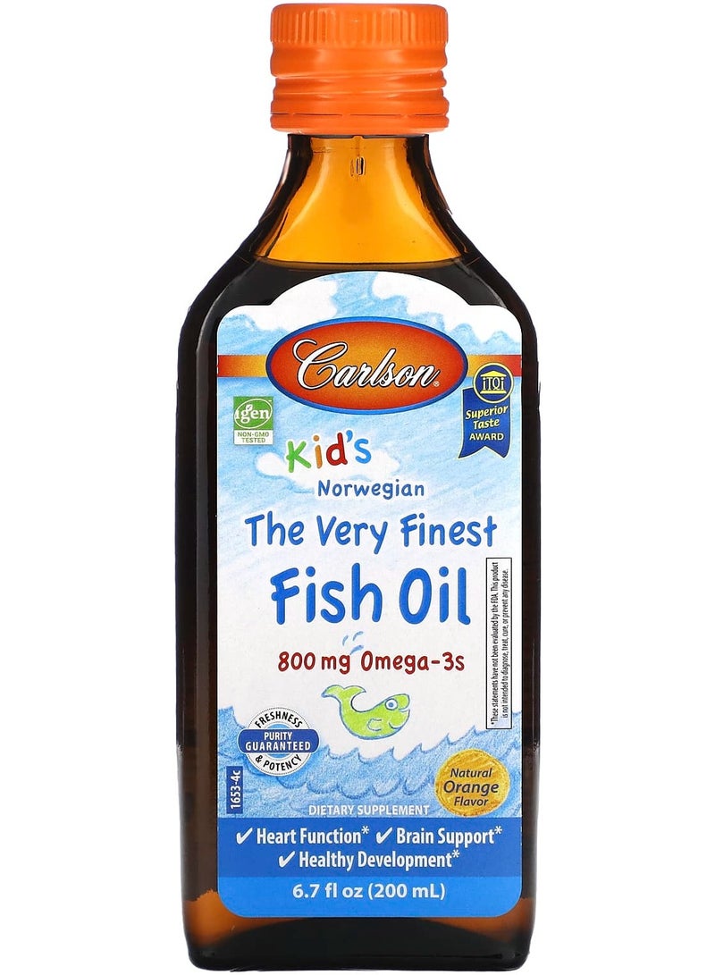 Kid's Norwegian, The Very Finest Fish Oil, Natural Orange, 6.7 fl oz (200 ml)