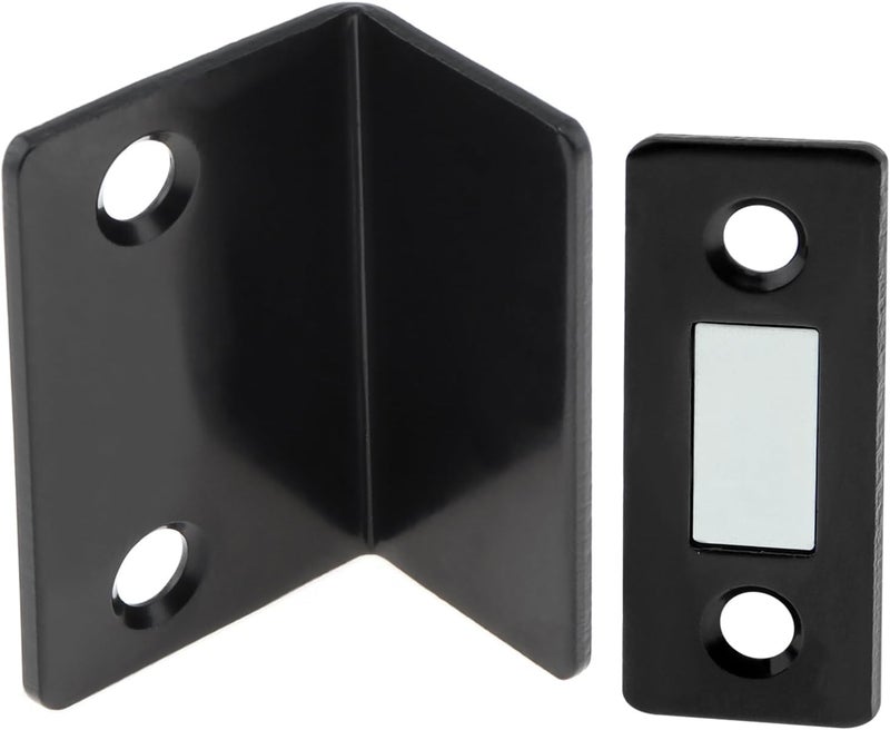 Boniry Magnetic Door Catch,Ultra Thin Cabinet Magnetic Catch with Strong Adhesive Sticker & Screws, Slim Drawer Magnets Locks Furniture Safety Latches (6, L-Shaped Black) - Image 3