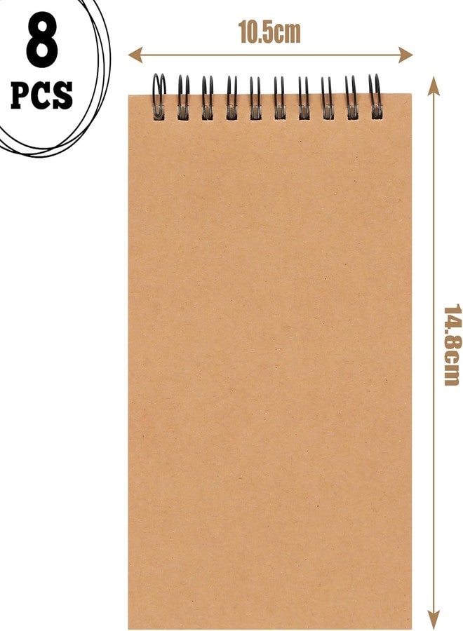 HAKACC Notebook A6 Blank, 8 Pieces Spiral Pad Small, 80 Sheets Per Pad, Blank Paper Notebook Tearable for School Office Kids Gift - Image 2