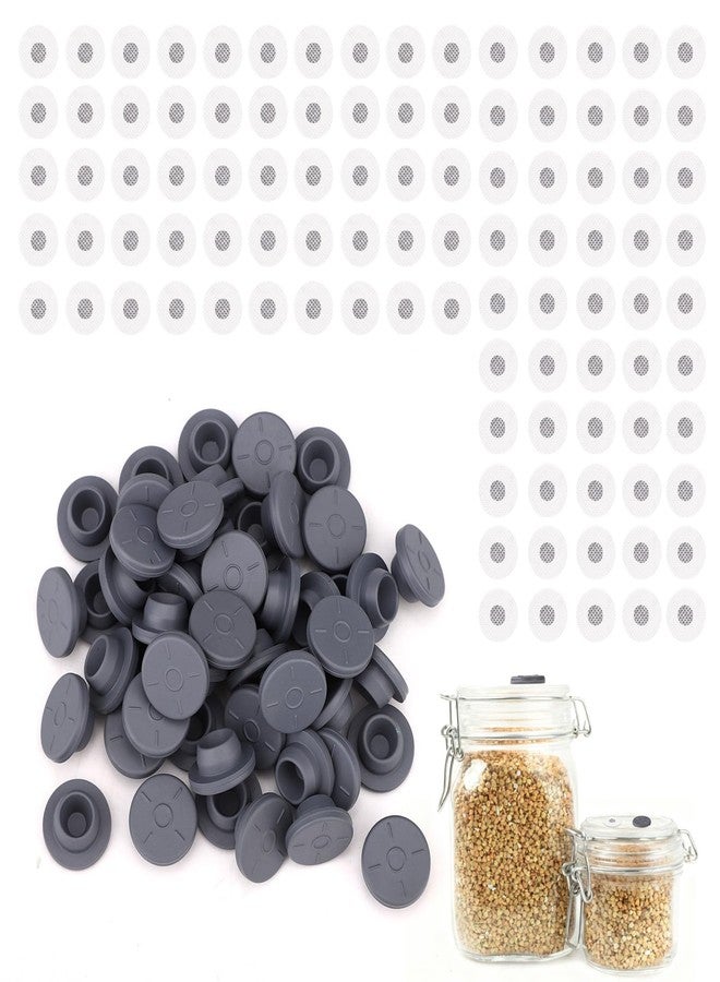 Sinbana 100pcs Self-Healing Injection Ports, Mushroom Growing Supplies & 100pcs Synthetic Filter Sticker for Spawn Bags & Jar Lids - Image 1