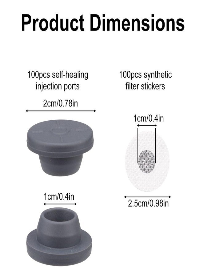 Sinbana 100pcs Self-Healing Injection Ports, Mushroom Growing Supplies & 100pcs Synthetic Filter Sticker for Spawn Bags & Jar Lids - Image 2