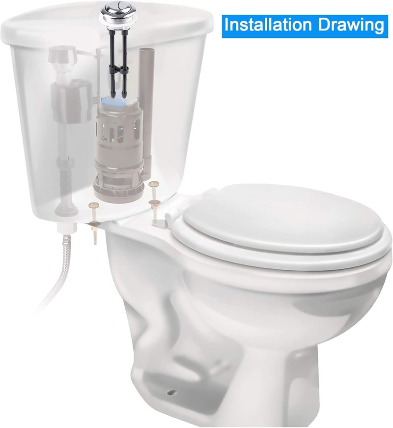 VALLVATER Toilet Push Button 48mm Thread Diameter Dual Push Flushing Button Adjustable Toilet Water Tank Button - Image 5