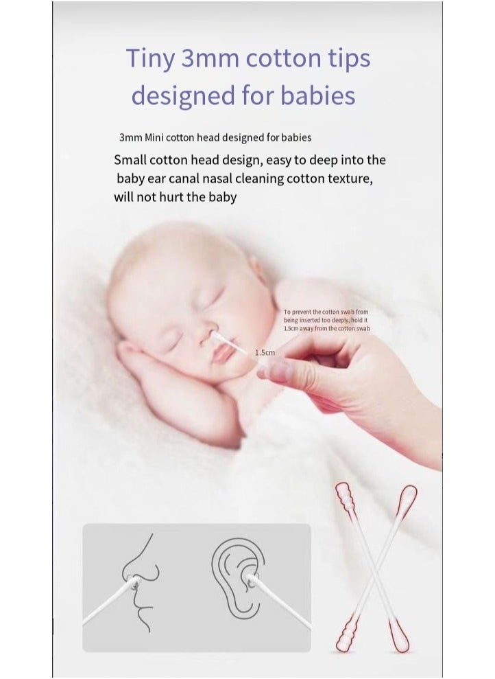 General 200 Cotton Swabs - Gentle Ear and Nose Cleaning Swabs for - Safety Hook Design Ear Wax Cleaner Small Cotton Applicator Swabs for Ear Care  - Image 4