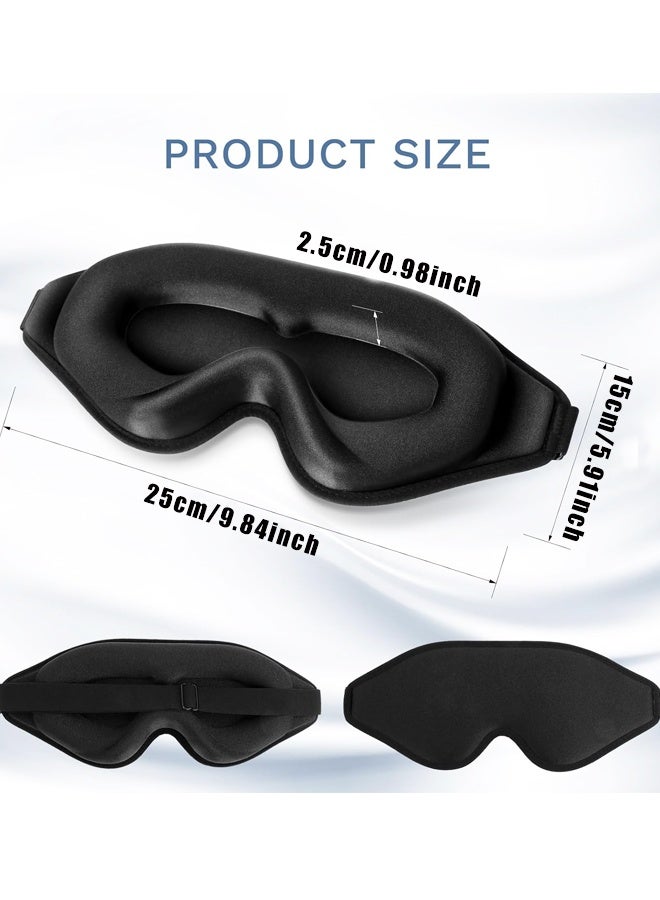 Block Out Light Eye Sleep Mask, 3D Deep Contoured Eyes,with Adjustable Straps for Sleeping Travel Home Nap Rest Women Men - Image 2