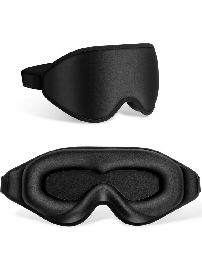 Block Out Light Eye Sleep Mask, 3D Deep Contoured Eyes,with Adjustable Straps for Sleeping Travel Home Nap Rest Women Men - Image 1