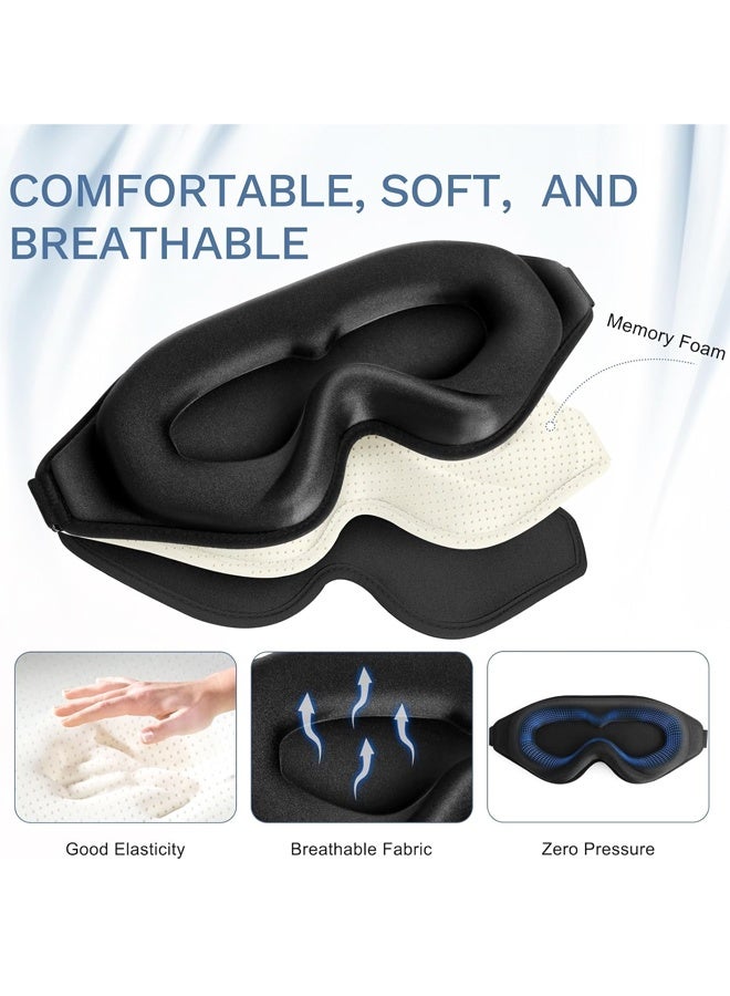 Block Out Light Eye Sleep Mask, 3D Deep Contoured Eyes,with Adjustable Straps for Sleeping Travel Home Nap Rest Women Men - Image 3