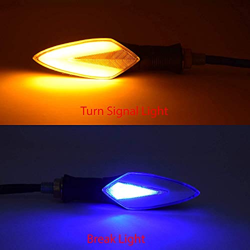 Ramanta Universal Motorcycle Neon LED Amber Turn Signal Light Indicator Blinker Brake Lamps for Universal Motorbike, Bike (Yellow with Blue, Shade: Clear) (Pack of 4) - Image 4