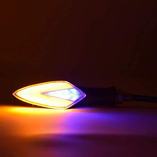 Ramanta Universal Motorcycle Neon LED Amber Turn Signal Light Indicator Blinker Brake Lamps for Universal Motorbike, Bike (Yellow with Blue, Shade: Clear) (Pack of 4) - Image 5