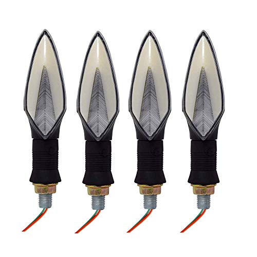 Ramanta Universal Motorcycle Neon LED Amber Turn Signal Light Indicator Blinker Brake Lamps for Universal Motorbike, Bike (Yellow with Blue, Shade: Clear) (Pack of 4) - Image 2
