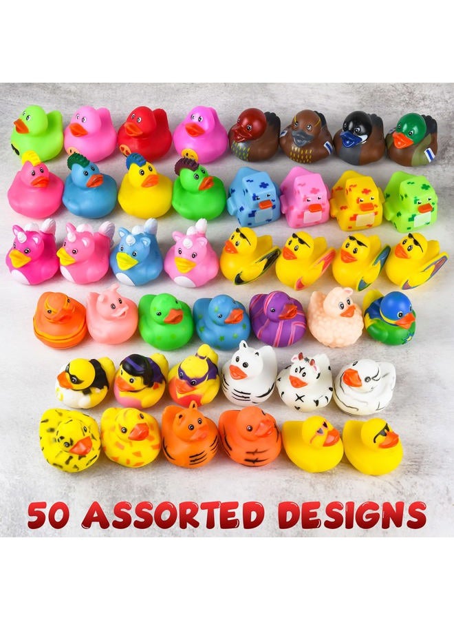 Tribello Rubber Ducks for Jeep Ducking 50 PCS Assorted Rubber Ducks for Duckies Games, Jeeps Ducking / Cruise Ships and Bath / Pool Play - Small 2 Inch Rubber Duck - Image 5