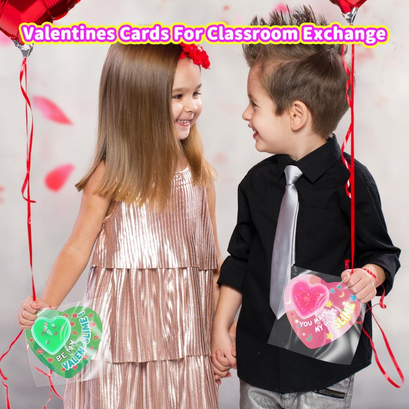 spring flower SpringFlower 30 Pack Valentines Day Cards For Kids With Heart Shape Slime Toys, Classroom Valentines Exchange Gifts, Valentines Party Favors For Kids, School Classroom Prizes - Image 3