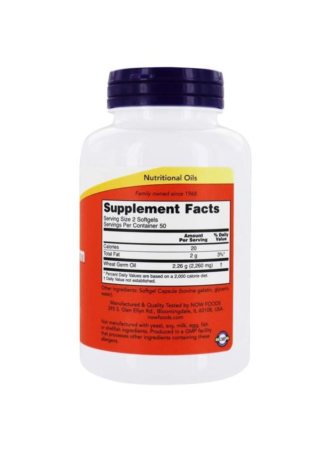 now Foods Wheat Germ Oil - 1130mg 100 Softgels - Image 3